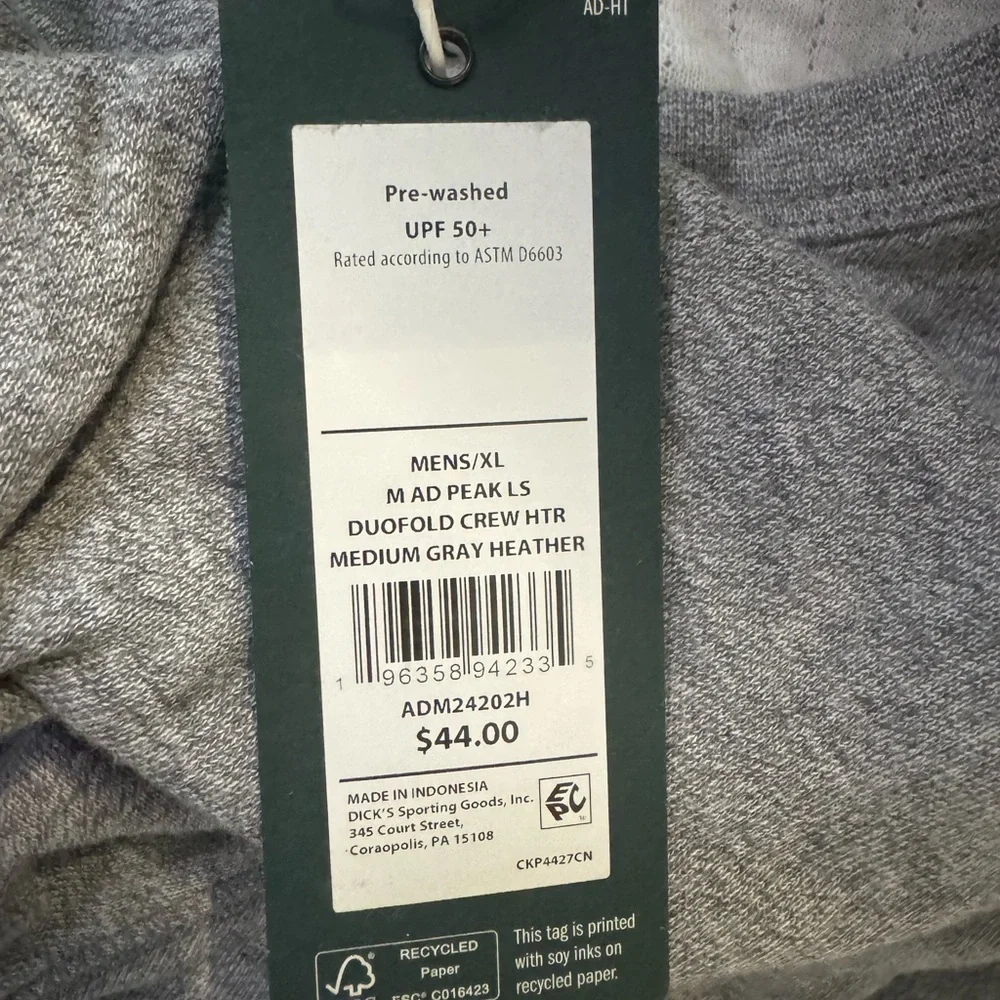 NWT! Men’s Alpine Design buttery soft gray long sleeve crew neck shirt Medium - Picture 5 of 5